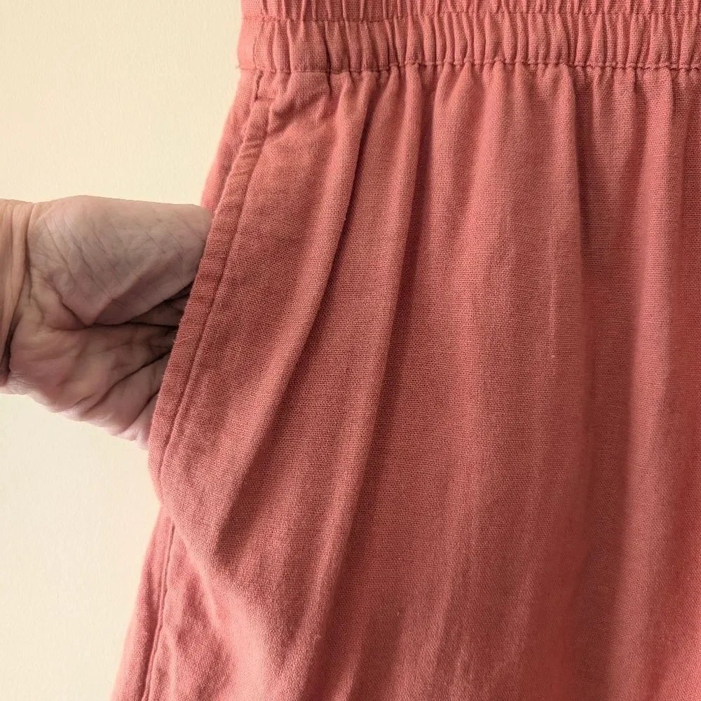 Old Navy High-Waisted Linen-Blend Pull-On Shorts Orange Size Large